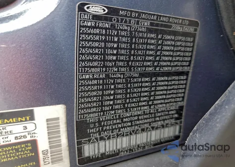 2018 Land Rover Range Rover Velar S z USA, uszkodzony, nr VIN SALYB2RV4JA751453